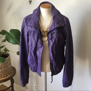 ONLY purple faux leather jacket